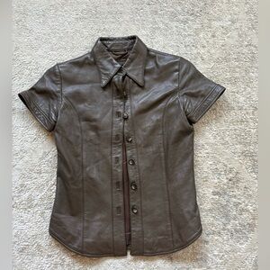 Chickita size S leather button up shirt